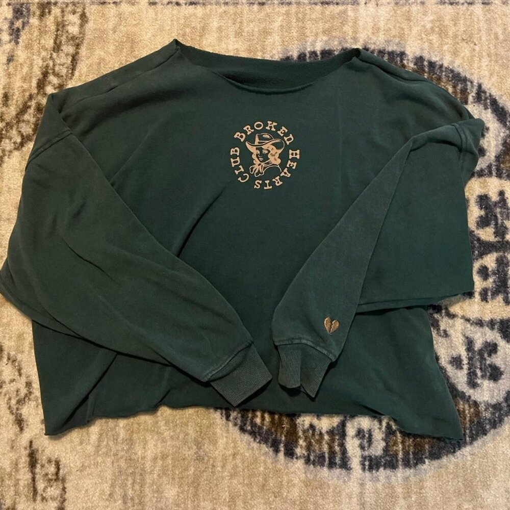 Modish Rebel Women's Green Sweatshirt